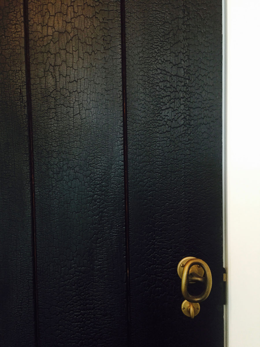 custom black wood door