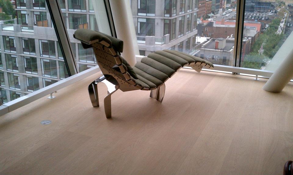 Chair Living Room view High Line 23 NYC Natural Wood Floor