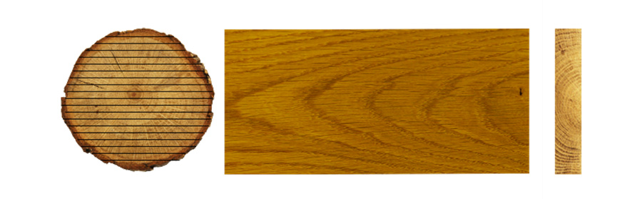 live sawn cuts of wood